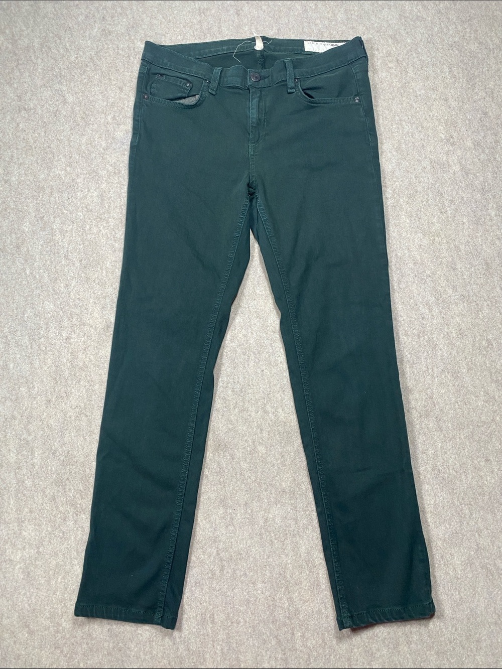 Rag & Bone JEAN Skinny Jeans 29 Forest Green Stretch Tencel Denim